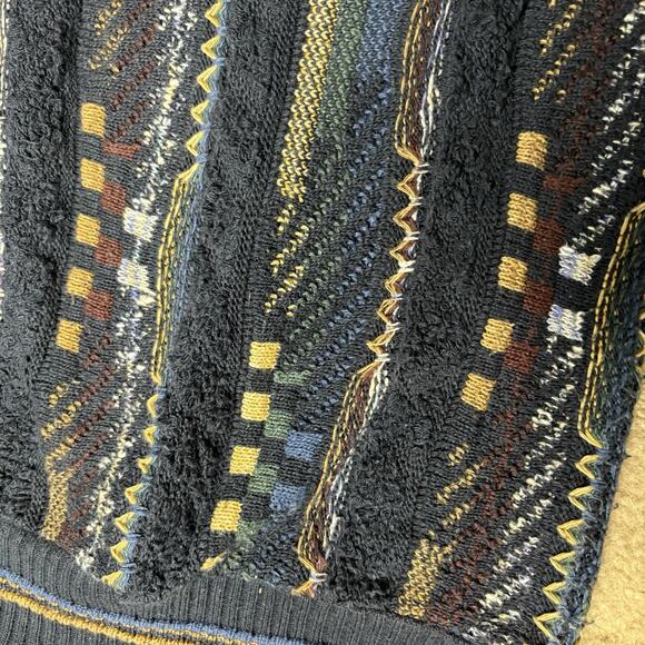 Vintage 90s Lorenzo Men’s Coogi Style Sweater 3D Knit Textured Pullover Size XXL - Picture 4 of 5